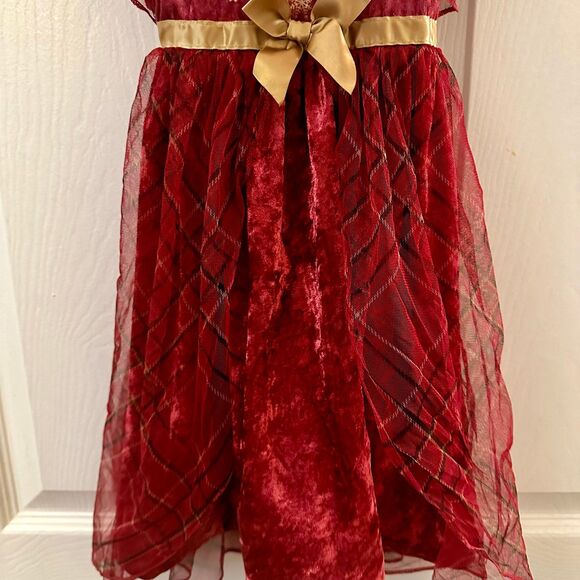 Disney Princess Crushed Velour Plaid Holiday Toddler Nightgown, Gown Sz 2 - Picture 3 of 8